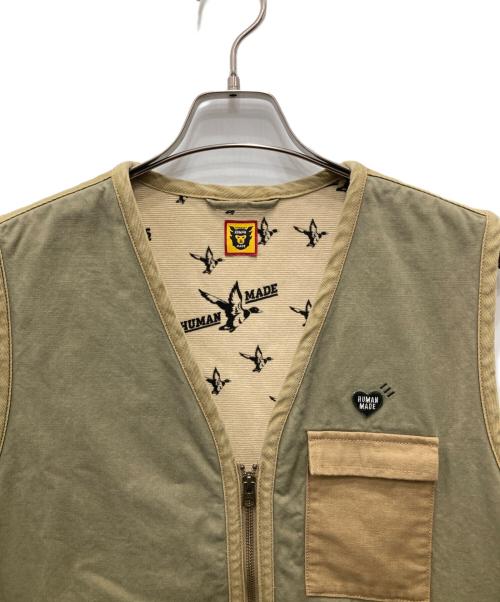 HUMAN MADE（ヒューマンメイド）HUMAN MADE (ヒューマンメイド) Hunting Vest/ハンティングベスト オリーブ×ベージュ サイズ:Lの古着・服飾アイテム