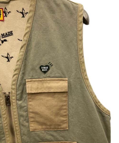 HUMAN MADE（ヒューマンメイド）HUMAN MADE (ヒューマンメイド) Hunting Vest/ハンティングベスト オリーブ×ベージュ サイズ:Lの古着・服飾アイテム