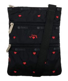 LeSportsac（レスポートサック）の古着「ハート刺繍ショルダーバッグ」｜ブラック