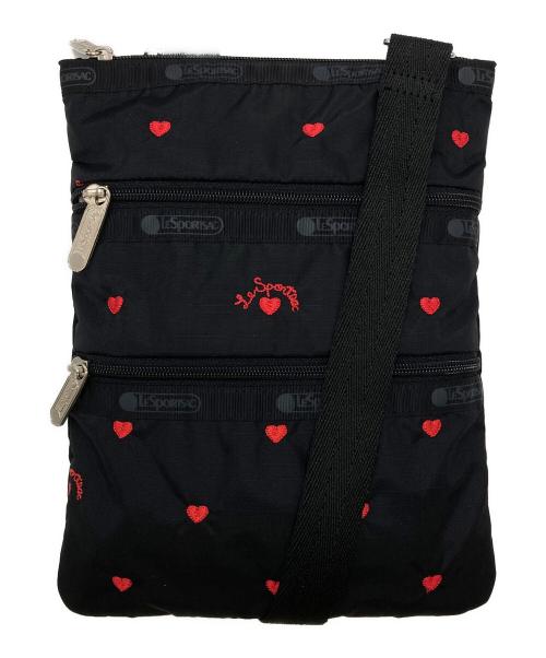 LeSportsac（レスポートサック）LeSportsac (レスポートサック) ハート刺繍ショルダーバッグ ブラックの古着・服飾アイテム