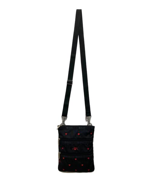 LeSportsac（レスポートサック）LeSportsac (レスポートサック) ハート刺繍ショルダーバッグ ブラックの古着・服飾アイテム