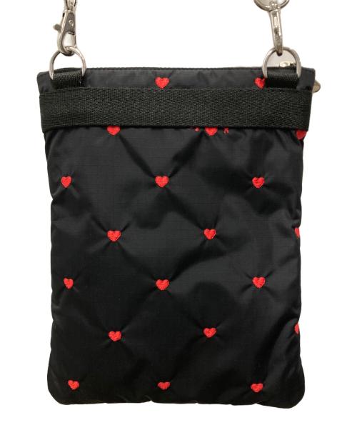 LeSportsac（レスポートサック）LeSportsac (レスポートサック) ハート刺繍ショルダーバッグ ブラックの古着・服飾アイテム