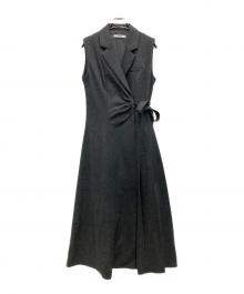 Snidel（スナイデル）の古着「Sustainableサイドプリーツテーラードワンピース」｜グレー