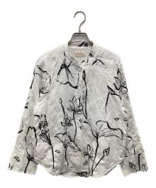 DES PRES（デ プレ）の古着「ロータスウォータープリント スタンドカラーブルゾン」｜ホワイト