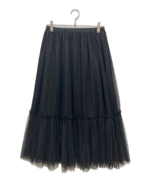 JOURNAL STANDARD relume（ジャーナルスタンダード レリューム）JOURNAL STANDARD relume (ジャーナルスタンダード レリューム) ウォッシャブルチュールイージースカート ブラック サイズ:Fの古着・服飾アイテム