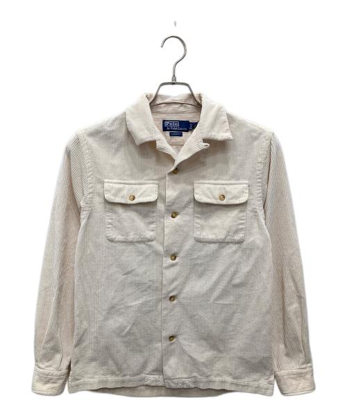 POLO RALPH LAUREN（ポロ・ラルフローレン）POLO RALPH LAUREN (ポロ・ラルフローレン) クラシックフィット コーデュロイワークシャツ アイボリー サイズ:XSの古着・服飾アイテム