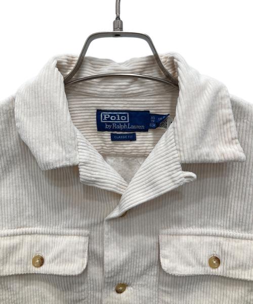 POLO RALPH LAUREN（ポロ・ラルフローレン）POLO RALPH LAUREN (ポロ・ラルフローレン) クラシックフィット コーデュロイワークシャツ アイボリー サイズ:XSの古着・服飾アイテム