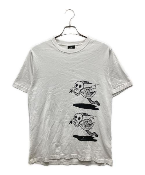 PS Paul Smith（ＰＳポールスミス）PS Paul Smith (ＰＳポールスミス) プリントTシャツ ホワイト サイズ:Lの古着・服飾アイテム