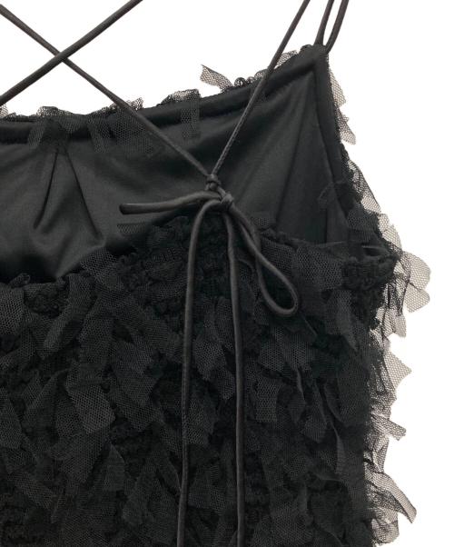 Rosyluce（ロージールーチェ）Rosyluce (ロージールーチェ) RIBBON TULLE CAMI DRESS/リボン チュール キャミ ドレス ブラック サイズ:S 未使用品の古着・服飾アイテム