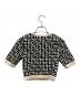 ELISABETTA FRANCHI (エリザベッタフランキ) Monogram-Knit Cropped Top/モノグラム ニット クロップド トップ ホワイト×ブラック サイズ:表記無し(実寸ご確認ください）：7000円