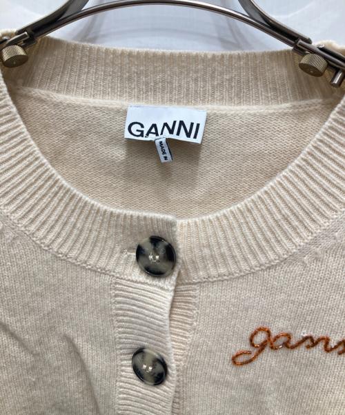 GANNI（ガニー）Ganni (ガニー) ニットカーディガン ホワイト×ブラック サイズ:XSの古着・服飾アイテム