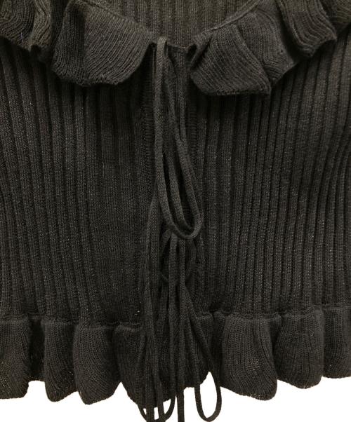 JOSE MOON（ジョゼムーン）JOSE MOON (ジョゼムーン) RAFFLE KNIT TOPS/ラッフルニットトップス ブラック サイズ:Fの古着・服飾アイテム