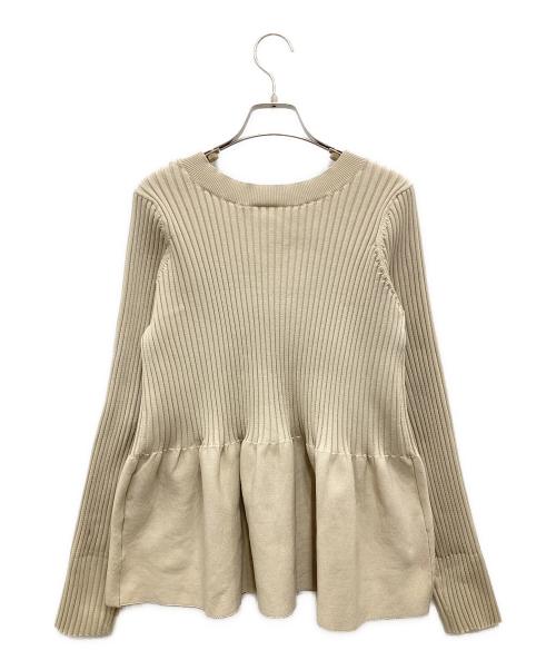 GALLARDA GALANTE（ガリャルダガランテ）GALLARDA GALANTE (ガリャルダガランテ) ペプラムニットカーディガン ベージュ サイズ:Fの古着・服飾アイテム