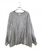 MANOFマノフ）の古着「WAIST TUCK VOLUME SLEEVE TOPS/ウエストタック ボリュームスリーブ トップス」｜グレー