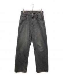 Ch!iii（チー）の古着「Midlize Wide Black Denim/ミドライズ ワイド ブラック デニム」｜ブラック