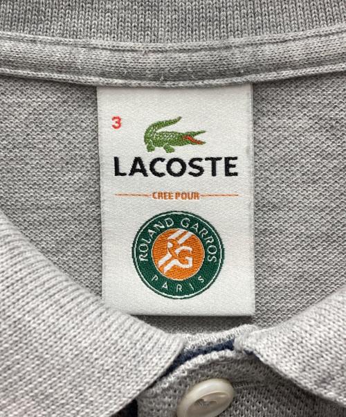 LACOSTE（ラコステ）LACOSTE (ラコステ) ROLAND GARROS (ローランギャロス) ポロシャツ グレー サイズ:3の古着・服飾アイテム