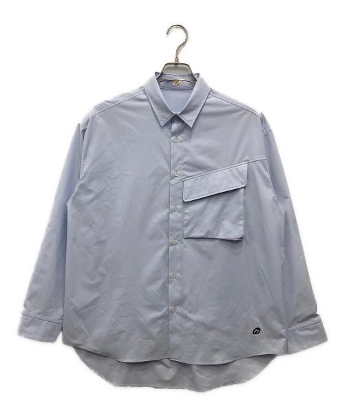 β（ベータ）β (ベータ) ボックスポケット シャツ ブルー サイズ:Mの古着・服飾アイテム