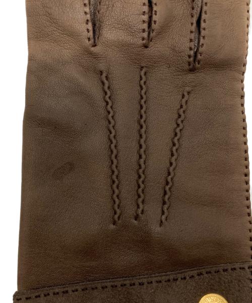 HERMES（エルメス）HERMES (エルメス) ムートンレザーグローブ ブラウンの古着・服飾アイテム