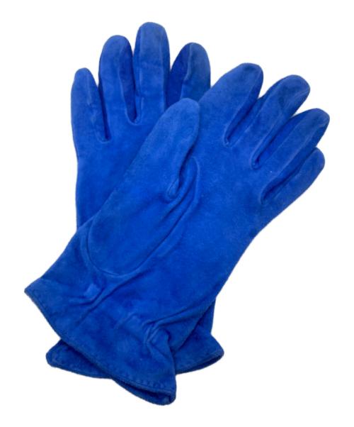 HERMES（エルメス）HERMES (エルメス) コイン装飾スウェードグローブ ブルーの古着・服飾アイテム