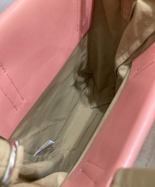 Acne studios（アクネ ストゥディオズ）Acne studios (アクネ ストゥディオズ) Papery Nylon Tote 2way/ペイパリーナイロントートバッグ ピンク×ブラウンの古着・服飾アイテム