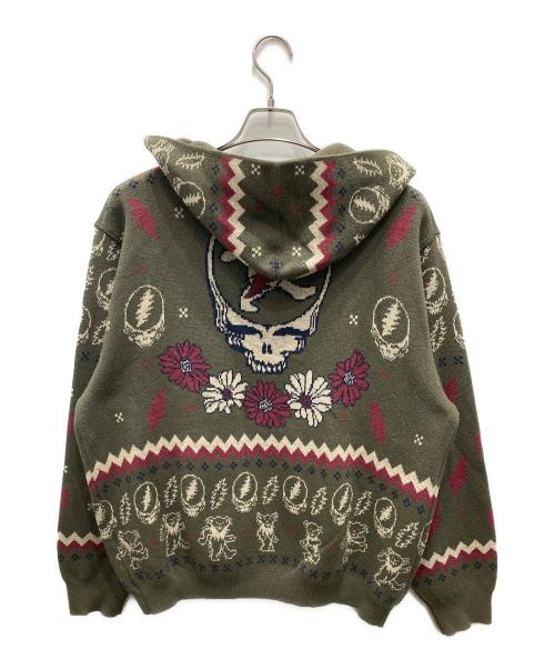 thisisneverthat（ディスイズネバーザット）thisisneverthat (ディスイズネバーザット) Grateful Dead (グレイトフル・デッド) GD Iconography Knit Zip Hoodie グリーン サイズ:Sの古着・服飾アイテム