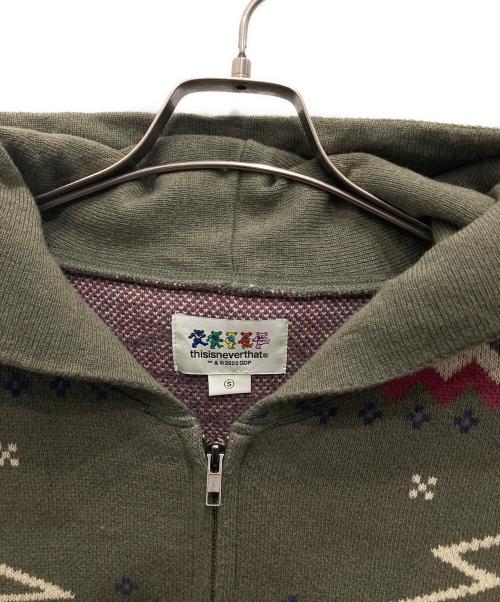 thisisneverthat（ディスイズネバーザット）thisisneverthat (ディスイズネバーザット) Grateful Dead (グレイトフル・デッド) GD Iconography Knit Zip Hoodie グリーン サイズ:Sの古着・服飾アイテム