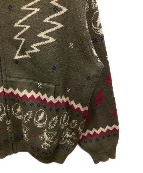 thisisneverthat（ディスイズネバーザット）thisisneverthat (ディスイズネバーザット) Grateful Dead (グレイトフル・デッド) GD Iconography Knit Zip Hoodie グリーン サイズ:Sの古着・服飾アイテム
