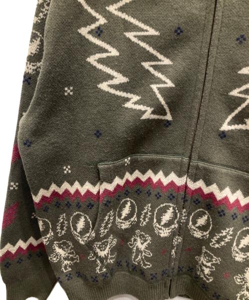 thisisneverthat（ディスイズネバーザット）thisisneverthat (ディスイズネバーザット) Grateful Dead (グレイトフル・デッド) GD Iconography Knit Zip Hoodie グリーン サイズ:Sの古着・服飾アイテム