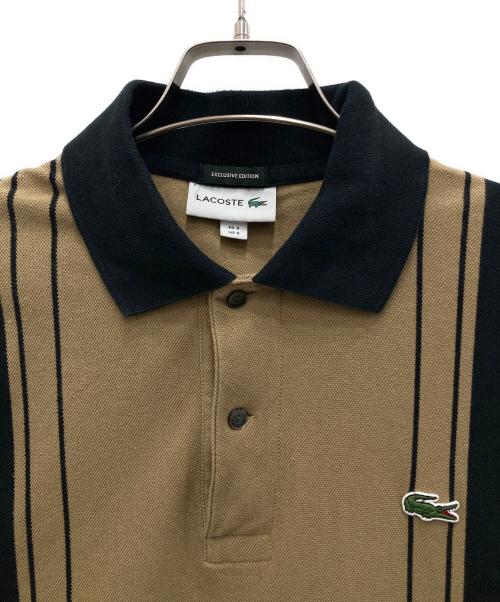 LACOSTE（ラコステ）LACOSTE (ラコステ) BEAUTY&YOUTH (ビューティーアンドユース) 別注鹿の子ポロシャツ ブラック×ブラウン サイズ:US　Sの古着・服飾アイテム