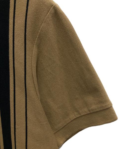 LACOSTE（ラコステ）LACOSTE (ラコステ) BEAUTY&YOUTH (ビューティーアンドユース) 別注鹿の子ポロシャツ ブラック×ブラウン サイズ:US　Sの古着・服飾アイテム