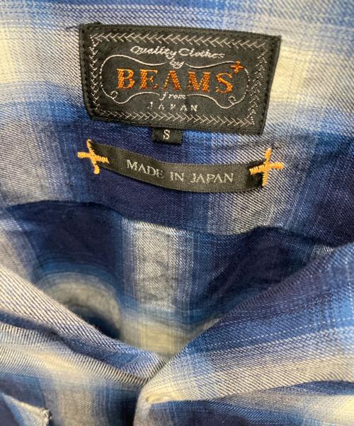BEAMS PLUS（ビームスプラス）BEAMS PLUS (ビームスプラス) オープンカラーオンブレチェックシャツ ブルー サイズ:Sの古着・服飾アイテム
