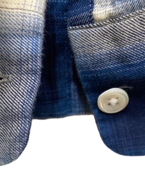 BEAMS PLUS（ビームスプラス）BEAMS PLUS (ビームスプラス) オープンカラーオンブレチェックシャツ ブルー サイズ:Sの古着・服飾アイテム