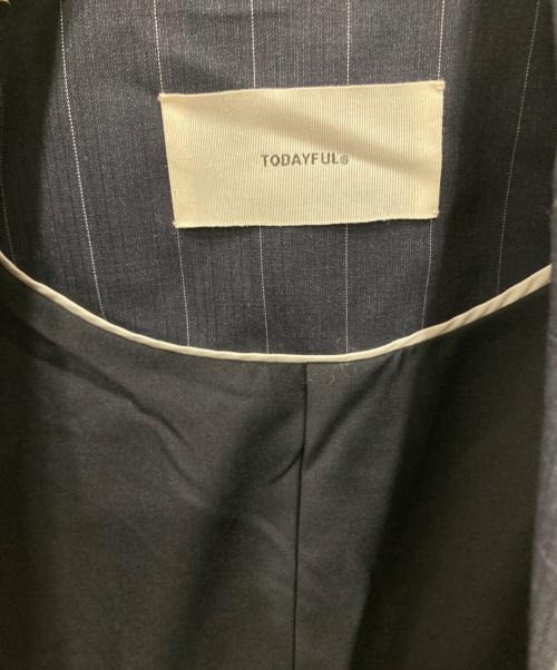 TODAYFUL（トゥデイフル）TODAYFUL (トゥデイフル) ストライプオーバージャケット ネイビー サイズ:38の古着・服飾アイテム