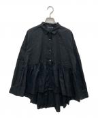 mizuiro-indミズイロインド）の古着「ウエストギャザーシャツ」｜ブラック