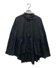 mizuiro-ind（ミズイロインド）の古着「ウエストギャザーシャツ」｜ブラック