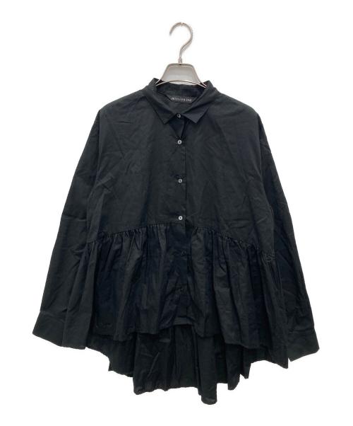 mizuiro-ind（ミズイロインド）mizuiro-ind (ミズイロインド) ウエストギャザーシャツ ブラック サイズ:不明（実寸をご確認ください）の古着・服飾アイテム