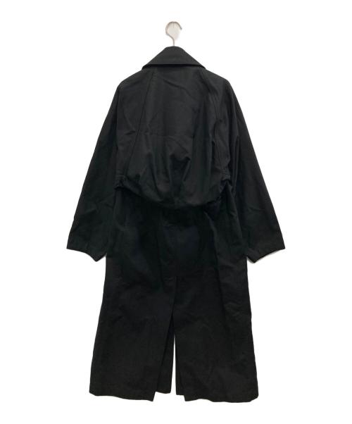 Adam et Rope（アダム エ ロペ）Adam et Rope (アダム エ ロペ) バックブラウジングステンカラーコート ブラック サイズ:Fの古着・服飾アイテム