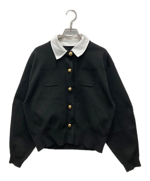 Adam et Rope（アダム エ ロペ）Adam et Rope (アダム エ ロペ) カラー付カーディガン ブラック サイズ:Fの古着・服飾アイテム