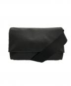 ear PAPILLONNERイアパピヨネ）の古着「柄ワイドテープショルダーバッグ」｜ブラック×ホワイト