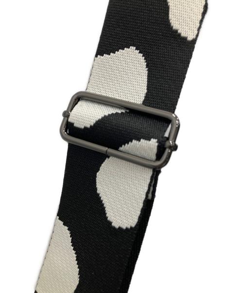 ear PAPILLONNER（イアパピヨネ）ear PAPILLONNER (イアパピヨネ) 柄ワイドテープショルダーバッグ ブラック×ホワイトの古着・服飾アイテム