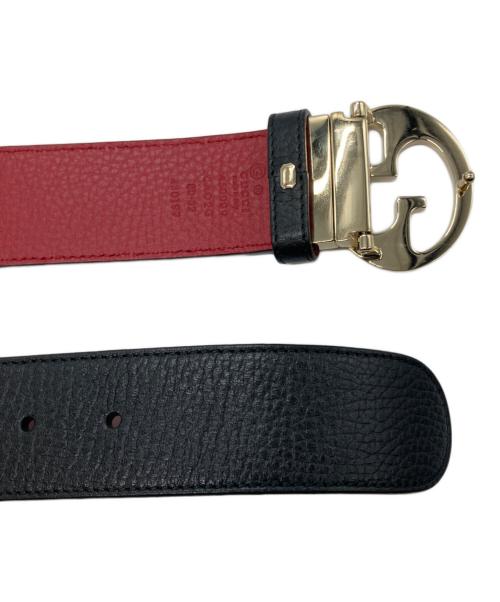 GUCCI（グッチ）GUCCI (グッチ) GGロゴ リバーシブルベルト ブラック×レッド サイズ:80・32の古着・服飾アイテム
