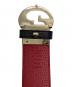 中古・古着 GUCCI (グッチ) GGロゴ リバーシブルベルト ブラック×レッド サイズ:80・32：15000円