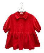YORIヨリ）の古着「オーガニックコットンパイルポロカットソー」｜レッド