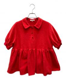 YORI（ヨリ）の古着「オーガニックコットンパイルポロカットソー」｜レッド