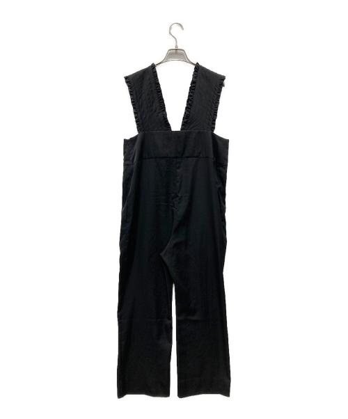 YORI（ヨリ）yori (ヨリ) サテンフリルサロペット ブラック サイズ:36の古着・服飾アイテム