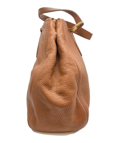 MIU MIU（ミュウミュウ）MIU MIU (ミュウミュウ) レザートートバッグ ブラウンの古着・服飾アイテム