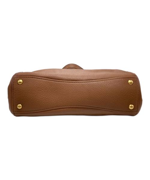 MIU MIU（ミュウミュウ）MIU MIU (ミュウミュウ) レザートートバッグ ブラウンの古着・服飾アイテム