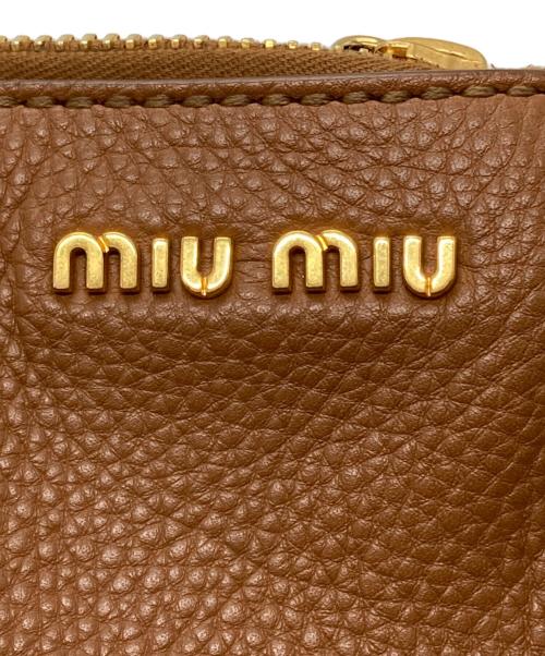 MIU MIU（ミュウミュウ）MIU MIU (ミュウミュウ) レザートートバッグ ブラウンの古着・服飾アイテム