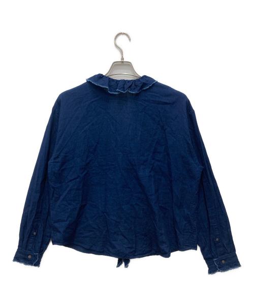 FRAMeWORK（フレームワーク）FRAMeWORK (フレームワーク) インディゴ染めフリルシャツ ブルー サイズ:不明（実寸をご確認ください）の古着・服飾アイテム