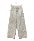 FRAMeWORKフレームワーク）の古着「ブリーチリペアヒッコリーパンツ」｜ホワイト